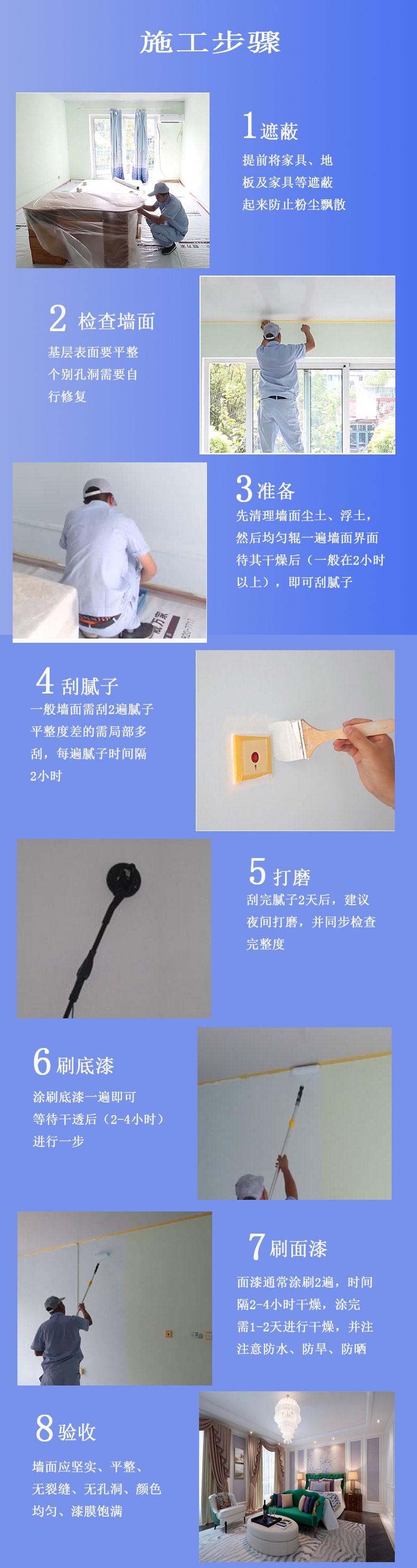 無機(jī)礦物內(nèi)墻涂料施工步驟